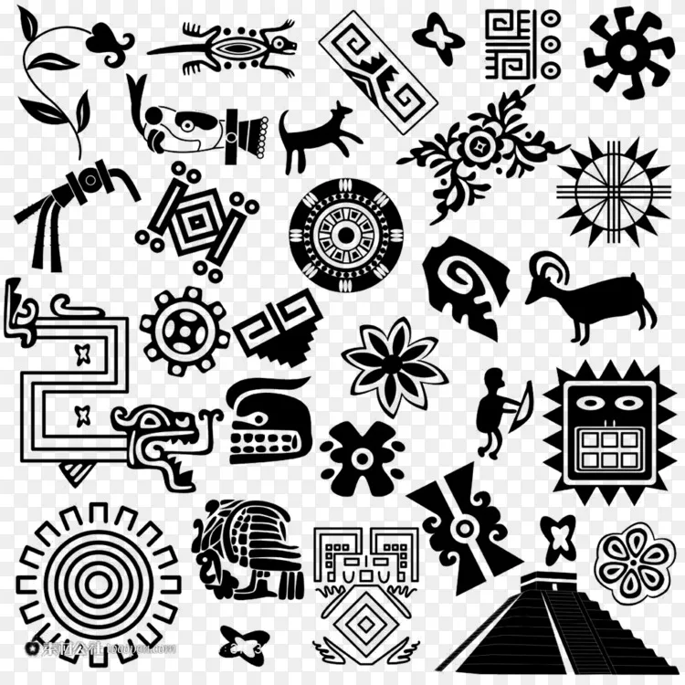 玛雅文明中美金字塔阿兹特克玛雅文字 埃及图腾png图片素材免费下载 图片编号66026 Png素材网