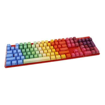 

104-Key Rainbow Keycap PBT Dip with Rainbow Gradient Color, Suitable for Cross Shaft Keyboard