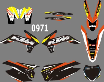 

0971 Motorcycle Team Graphic & Backgrounds Decal Sticker Kits for KTM SX XC 125-450F 2013 2014 2015