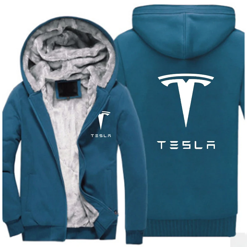 Новинка, толстовки на молнии, мужские, утепленные, Tesla Motors, фирменный логотип, дизайнерская, белая, с принтом, толстовка, спортивное пальто, мужская повседневная верхняя одежда, куртки