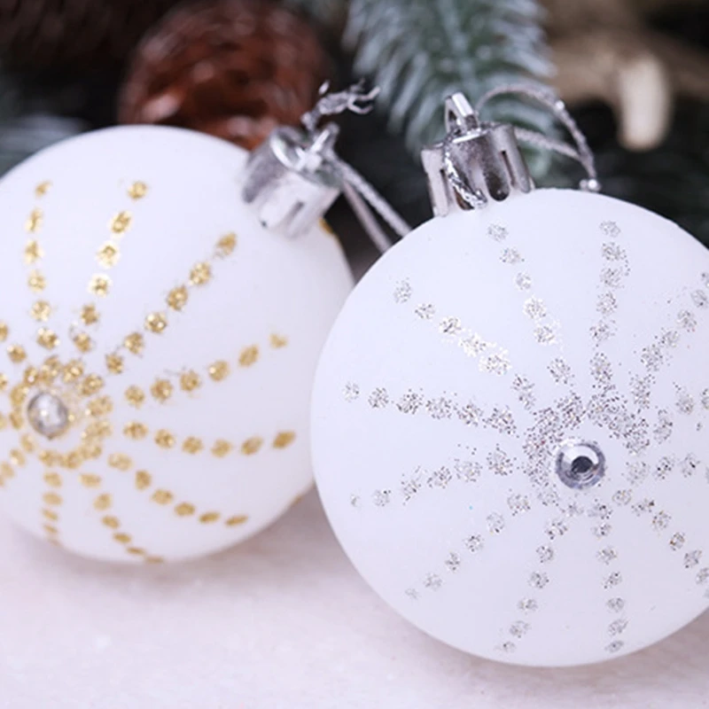 24Pcs Christmas Tree Ball Decoration Xmas Ornaments 6cm Balls New Year Gifts Home Accessories Bauble Hanging Home Decor Supplies