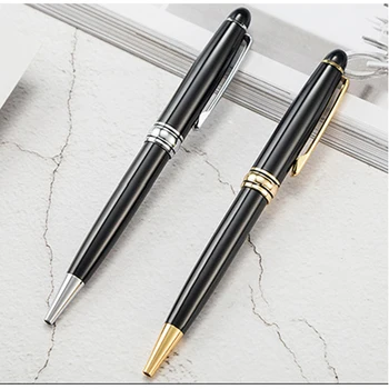 

2pcs/lot Comfortable grip black neutral business gift carbonized metal signature pen advertising gift ballpoint pens custom logo