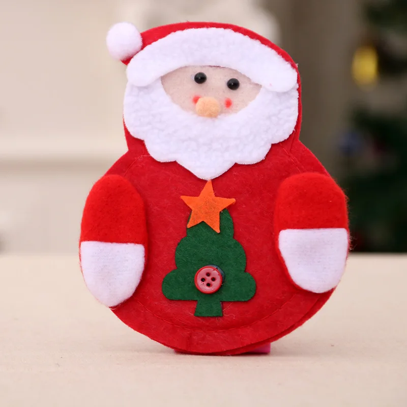 Cute Christmas Santa Holder Dinner Table Decor Cutlery Silverware Bag Pockets