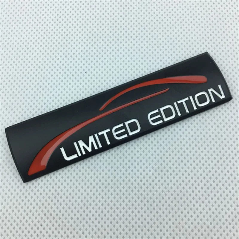 3PCS Car Styling 9*2.5cm Metal Black Silver LIMITED EDITION Emblem Rear Trunk Badge Side Logos Cars body Stickers