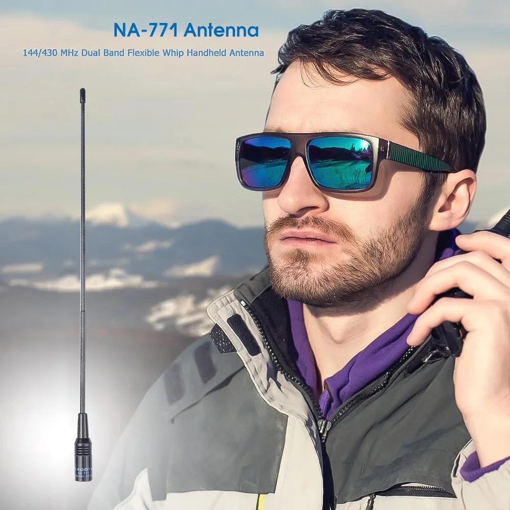 NA-771 SMA-M hombre antena Flexible VHF/UHF 144/430MHz para TF-UV985 para $TERM impacto BAOFENG VX-5R VX-6R Radio de dos vías de Talkie