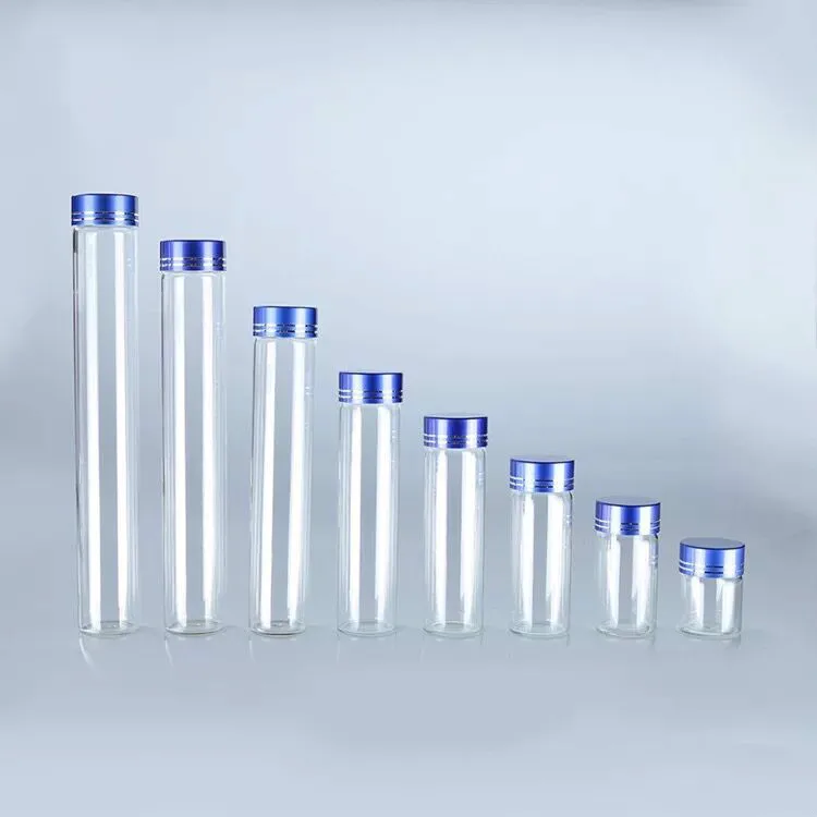 2PCS 15/30/40/50/60/80/100/110ml Glass Bottles Vials Jars with Red/Silver/Blue/Green/Gold Color Screw Cap DIY Wedding Home Decor 5