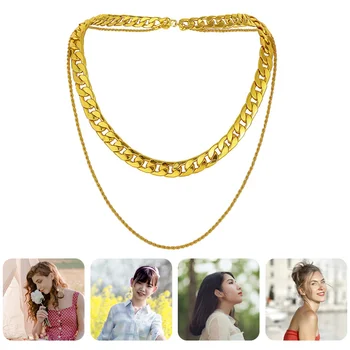 

1Pc Women Necklace Fine Safe Chic Clavicle Chain Gift Metal Chain Sweater Chain