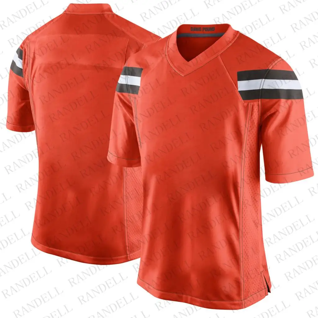 Популярные мужские дешевые футболки для футбола Clevelan d Fans Спортивная футболка Baker Mayfield Odell Beckham Jr Myles Garrett Kizer CHubb Orang