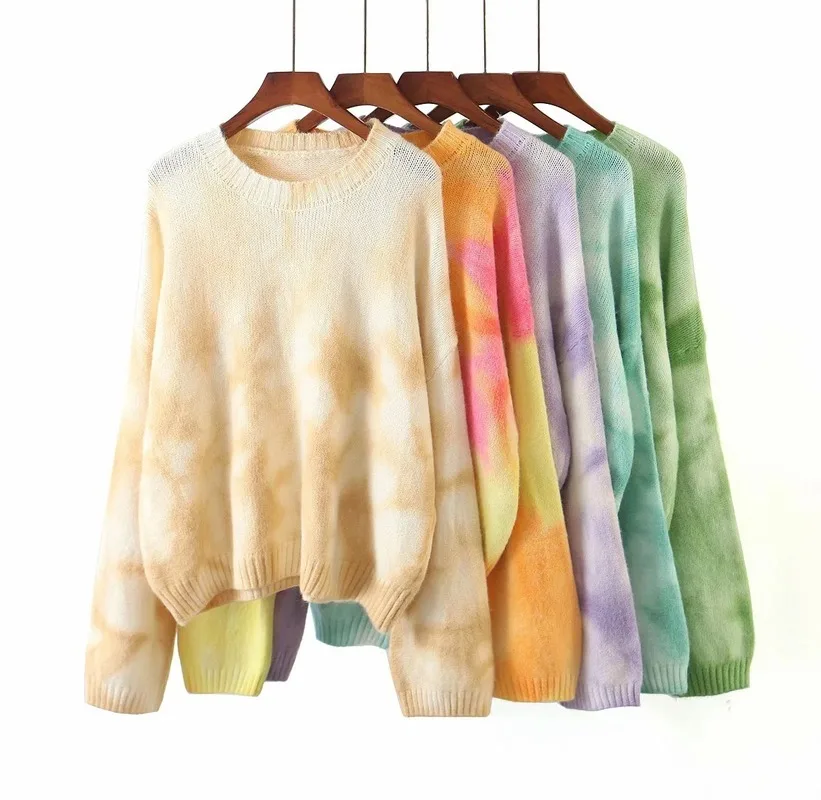 Pragmapism-suéter de punto suelto con tinte degradado para mujer, jersey de moda, suéteres que mantienen el calor, novedad de 2020