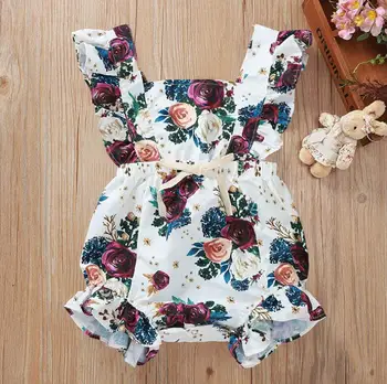 

Cute Newborn Infant Baby Girls Clothing Summer Flower Rompers Cute Clothes Baby Girls