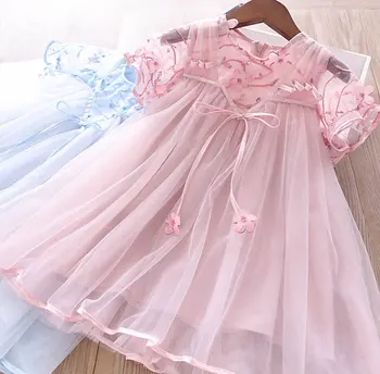 

5245Rainbow Ruffles Tutu Sleeveless Princess Baby Girl Dress Summer Party Wedding Kid Dress For Girl Wholesale Child Clothes