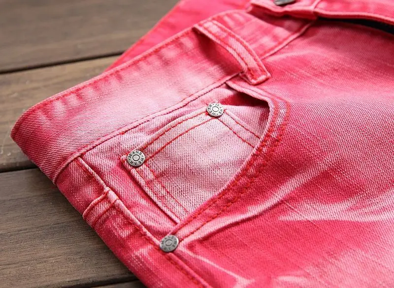 Повседневные мужские джинсы пять цветов брюки с дырками локомотивы прямые
