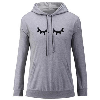 

Easy And Cute Eyelash Sleep Eyes SUPERNATURAL Guardian Angel Womens Ladies Graphic Hoodie Sweatshirt Strings Hooded Top Pullover