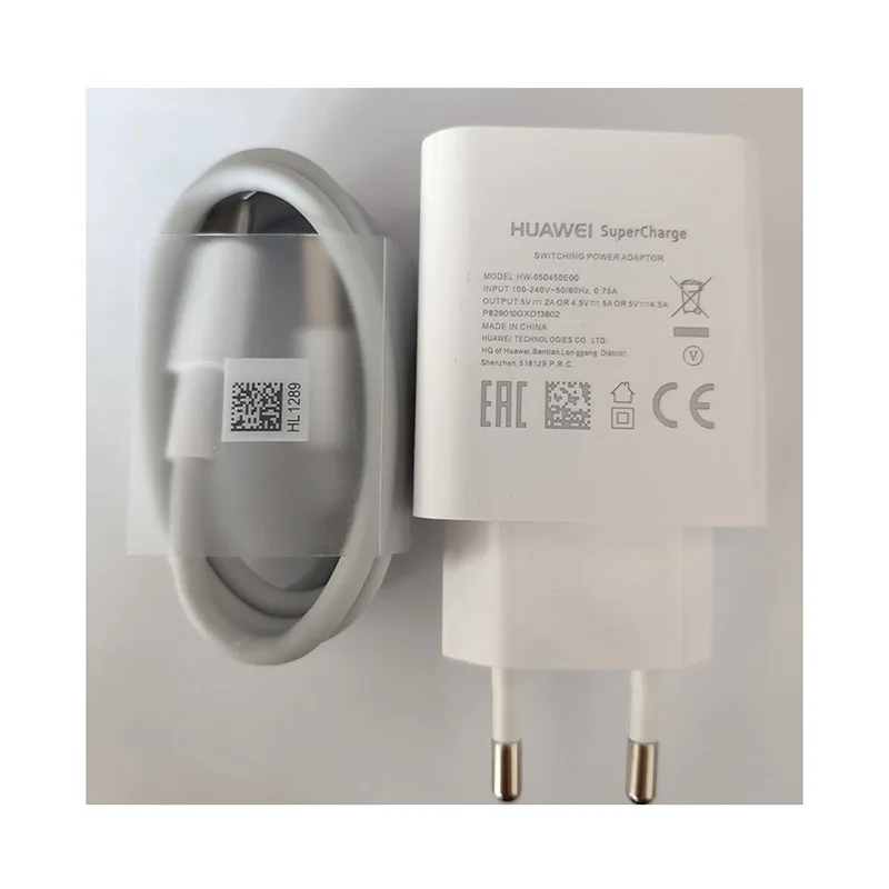 huawei 20,5 Вт SuperCharge USB-c быстрое зарядное устройство EU Plug 4.5V5A type C USB 3,0 кабель для передачи данных для Mate20 30 pro P30 pro lite