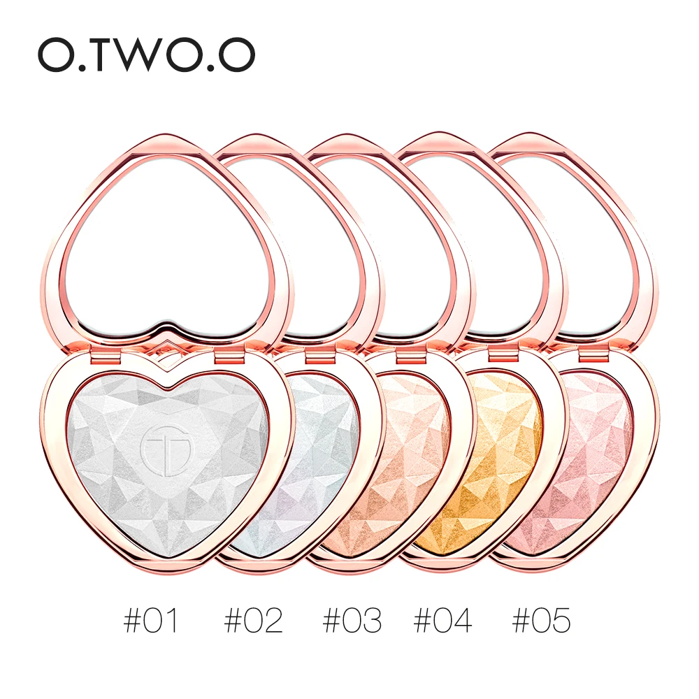 

5pcs Shimmer Highlighter Powder Makeup Set Heart Shape Face Glow Body Glitter Iluminador Palette Cosmetics Kit