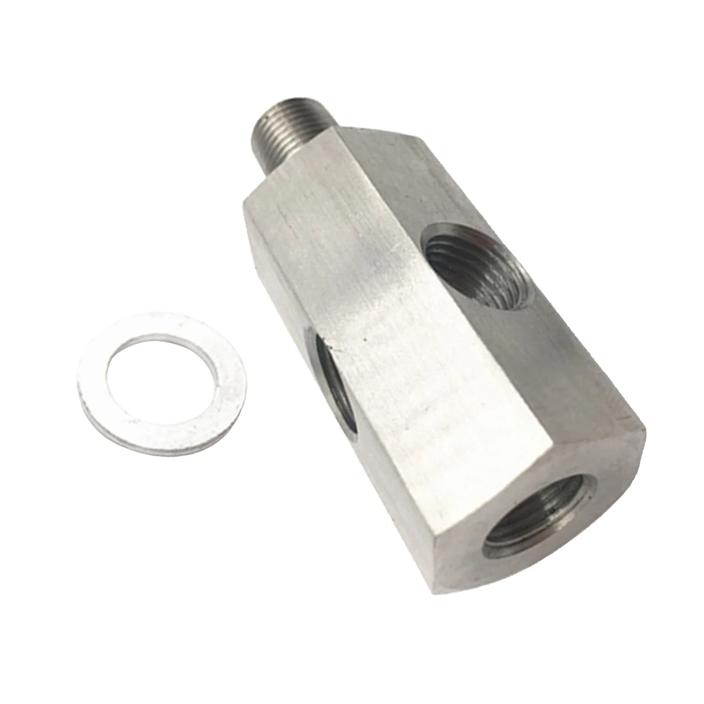 Oil Pressure Sensor 1/8''NPT Tee To NPT Adapter Turbo Supply Feed Line Gauge