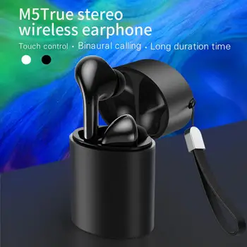 

M5 TWS Bluetooth Wireless Earphone Stereo Earbud Headset With Charging Box Mic All Bluetooth tablet For Xiaomi iPhone Samsung