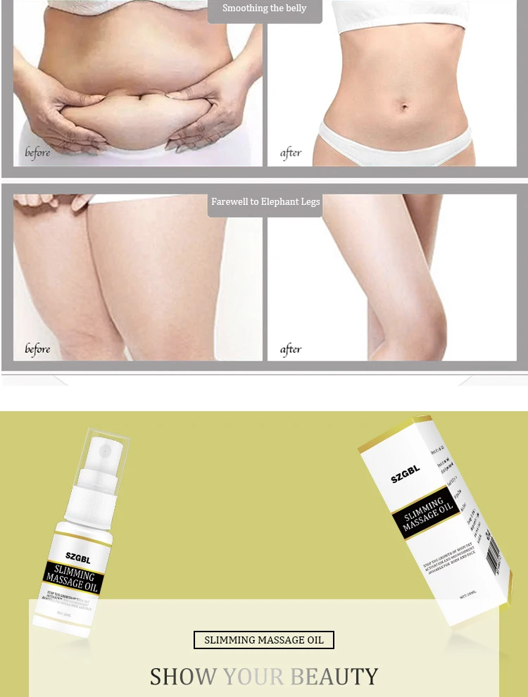 Massage Essential Oils Strong Effect Ginger Oil Anti-Cellulite Essential Oil Body Wrap Slimming Fat Burner Gel Weight Loss 20ml