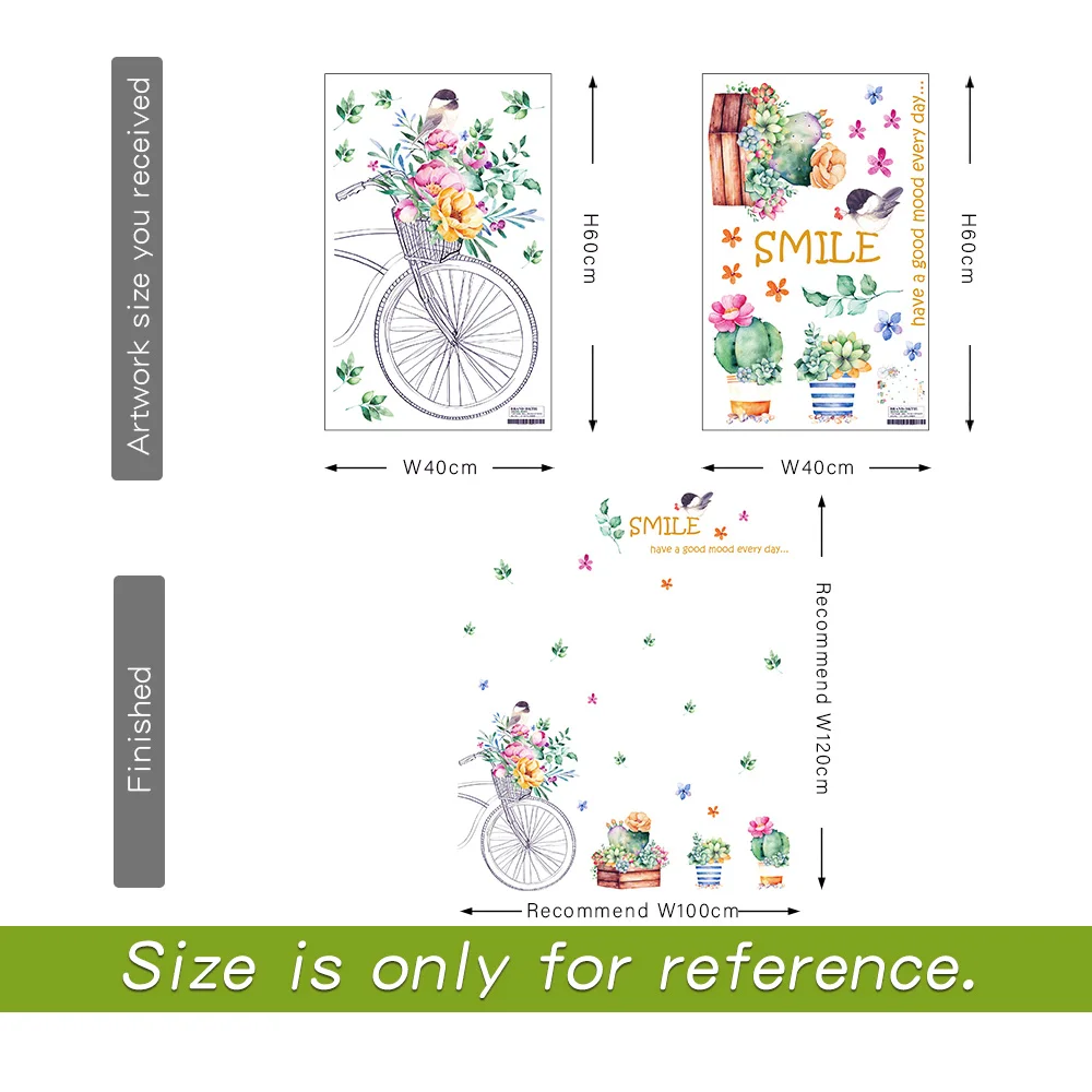 Спальня гостиная декоративные настенные наклейки для комнаты наклейки на стену с рисунком цветов в горшках