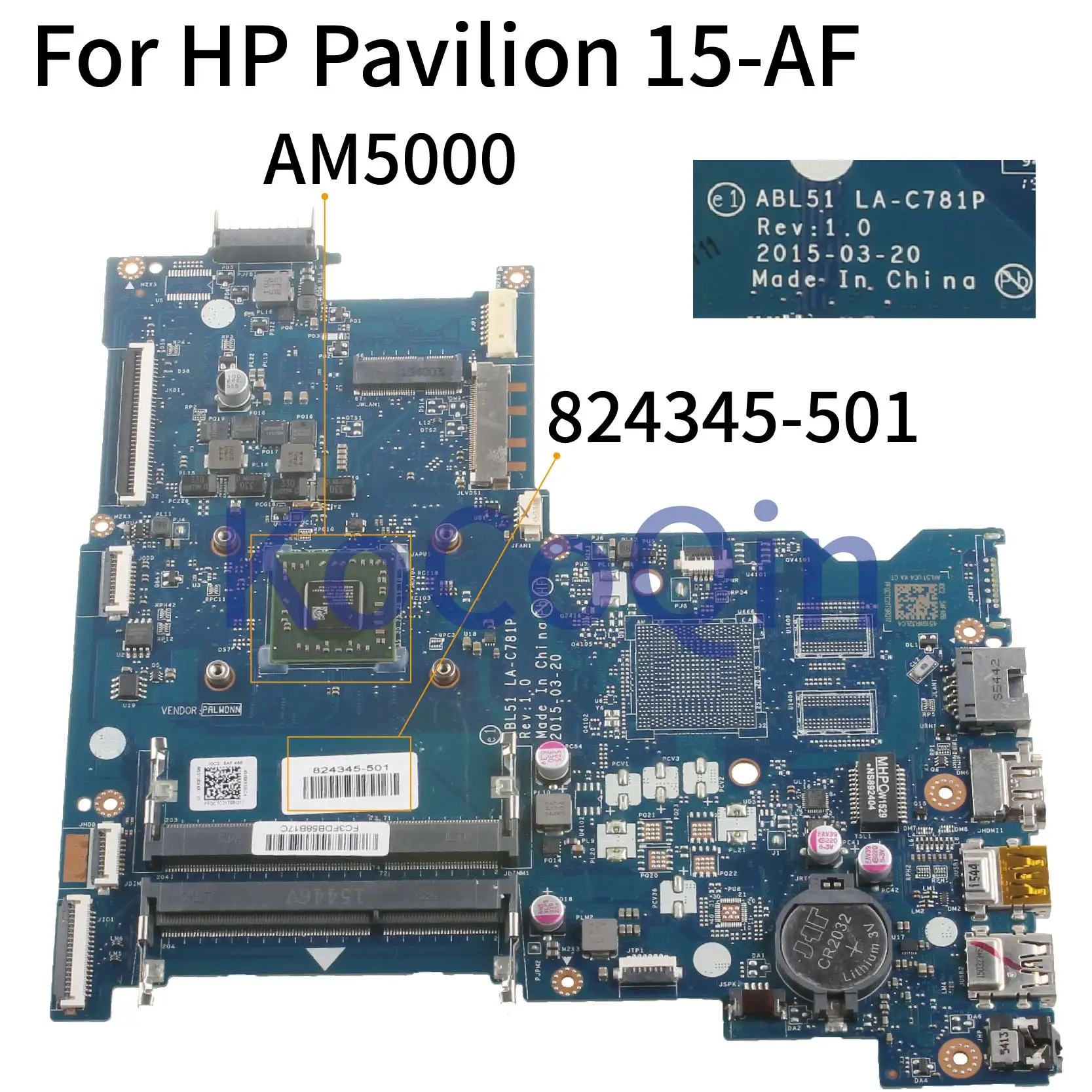 Материнская плата KoCoQin для ноутбука HP Pavilion 15 AF A4 материнская 824345 001 501 ABL51 LA C781P