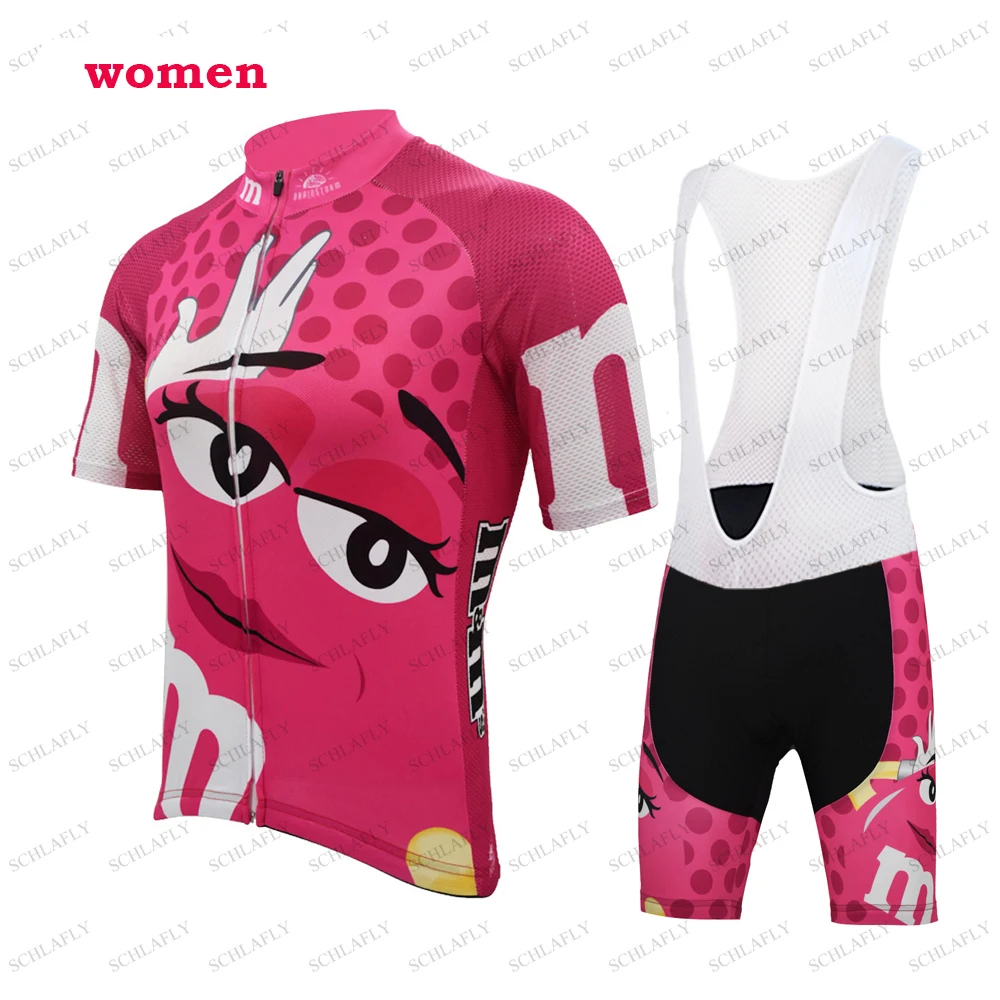 Pink Cycling Jersey Set Short Sleeve Summer Bike Wear Jersey Bib Shorts