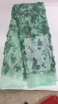 

2Yard/ Lot Embroidery Lace Fabric Maple Leaf Beads Silk Sequin Embroidered Lace Apparel Fabric Women Dresses Wedding