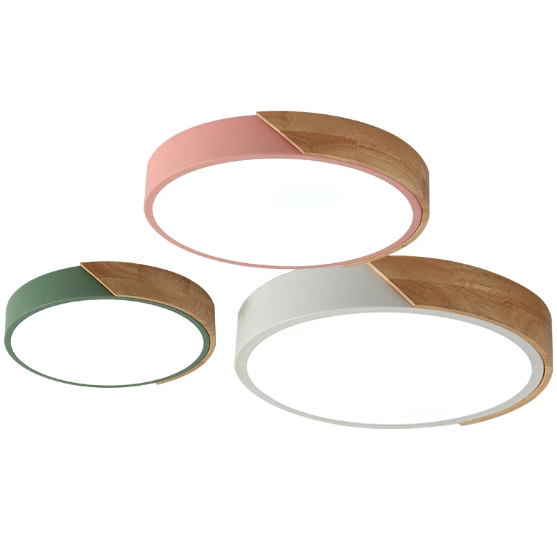 Modern Acrylic Ceiling Lights Nordic Minimalism Wooden Cafe Kitchen Ceiling Lamp Dinning Room Ceiling Light Lustre Room Lighting