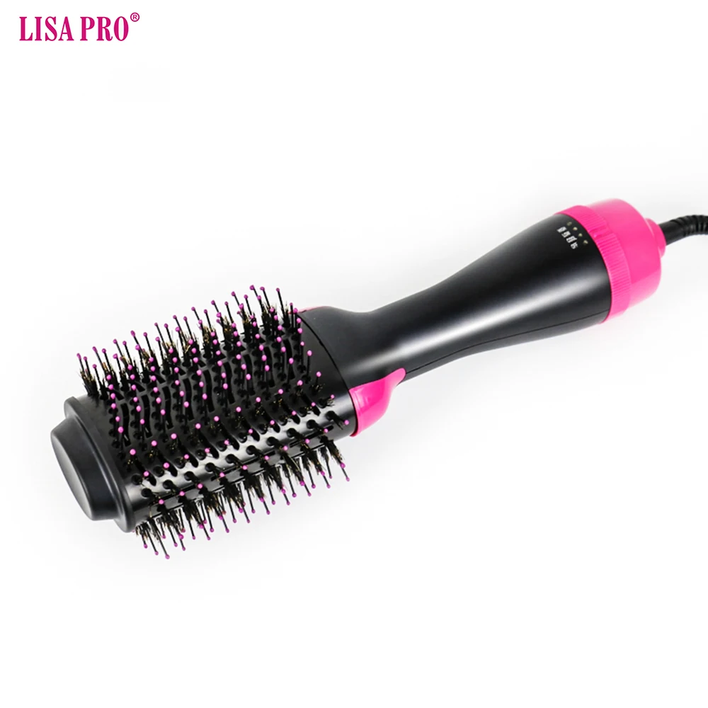 Lisapro Hot Air Brush 2 In 1 Hair Dryer Hair Straightener Curler Comb Electric Blow Dryer With Comb Hair Brush Roller Styler