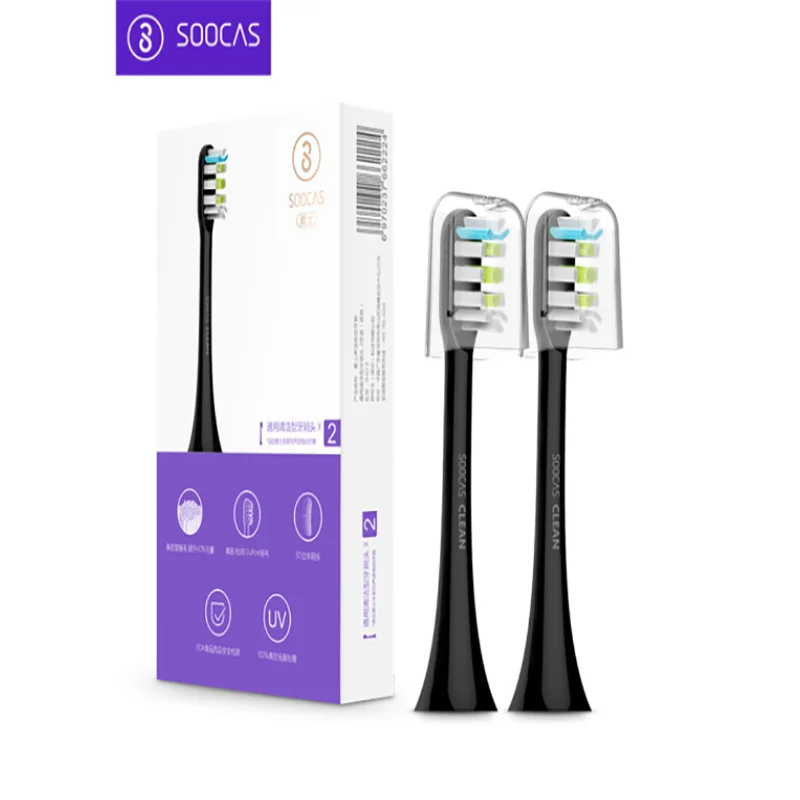 pink Оригинальная Xiaomi Soocas X3 X1 X5 Replament головка зубной щетки оригинальная Высококачественная 2 штуки и 3 цвета для Xiaomi Soocas X3 - Цвет: pink