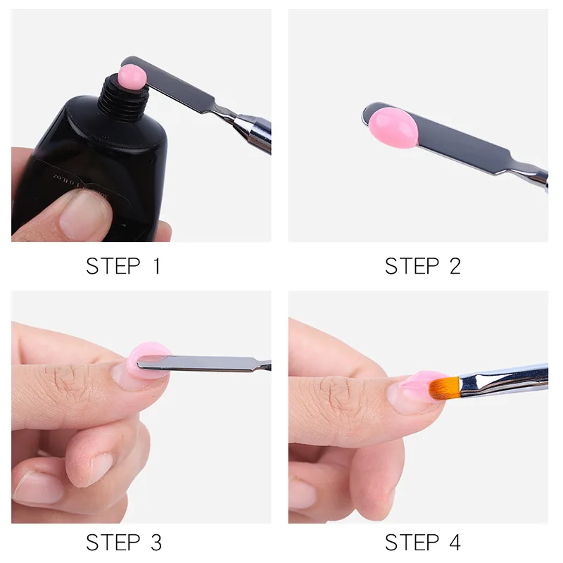 Двойной головной светильник терапии Ручка лак для ногтей пера поли гель для ногтей кисть вытягивающийся цветок ручка для наращивания ногтей ручка, кисточка для ногтей