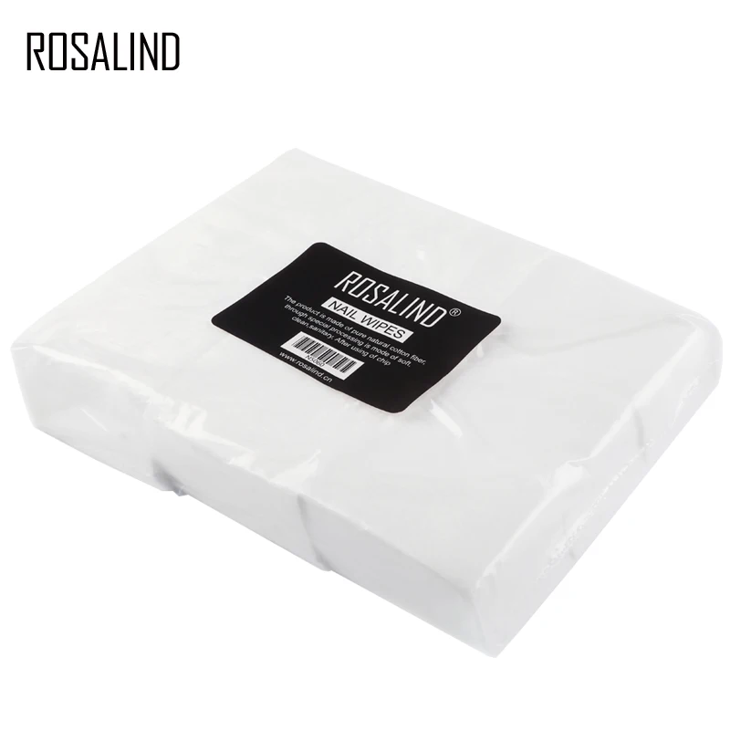 ROSALIND, 900 шт./лот, салфетки для снятия лака для ногтей, хлопок, без ворса, инструмент для маникюра, обезжиривающие салфетки, разгрузка, дизайн ногтей