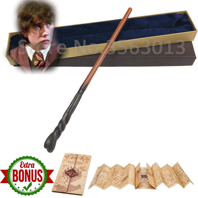 Longbottom 28 видов Поттер Волшебная палочка s с подарочной коробкой Дамблдор металлический сердечник волшебная палочка Harried волшебная палочка с бонусом для рождественского подарка - Цвет: Longbottom