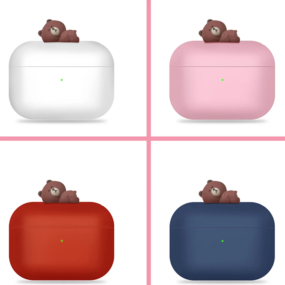 Милый DIY 3D мультяшный Кролик Медведь силиконовый чехол для Apple Airpods Pro Чехол Bluetooth чехол для наушников для AirPods 3 Аксессуары Чехол