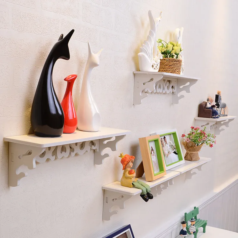 

Wall-Mounted Crafts Shelves White Multifunction Shelf Holder Bedroom Wall Hanging Carved Partition Board Organizer Home Decor