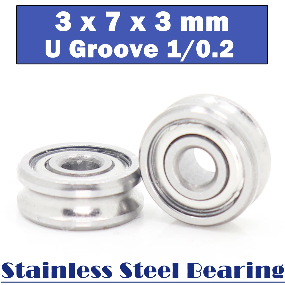 

683ZZ Outer Ring With U groove Stainless Bearings 3*7*3 mm ( 2 PCS ) Miniature Fishing Rod Reel Pulley U Groove Wheel Bearings