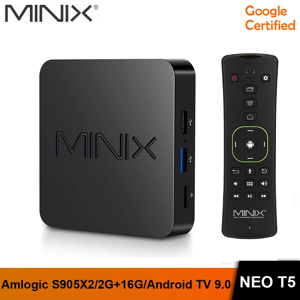 ТВ приставка MINIX New NEO T5 в наличии Amlogic S905X2 2 ГБ 16 Chromecast 4K Ultra HD сертификат Google Android TV 9 0