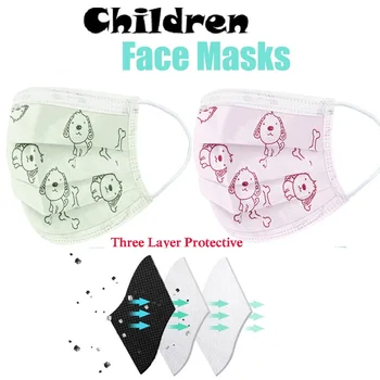 

Fast shipping !! Children 3-layer Masks Disposable Safety Mask windproof Breathable Mouth Mask Kids Mouth health care