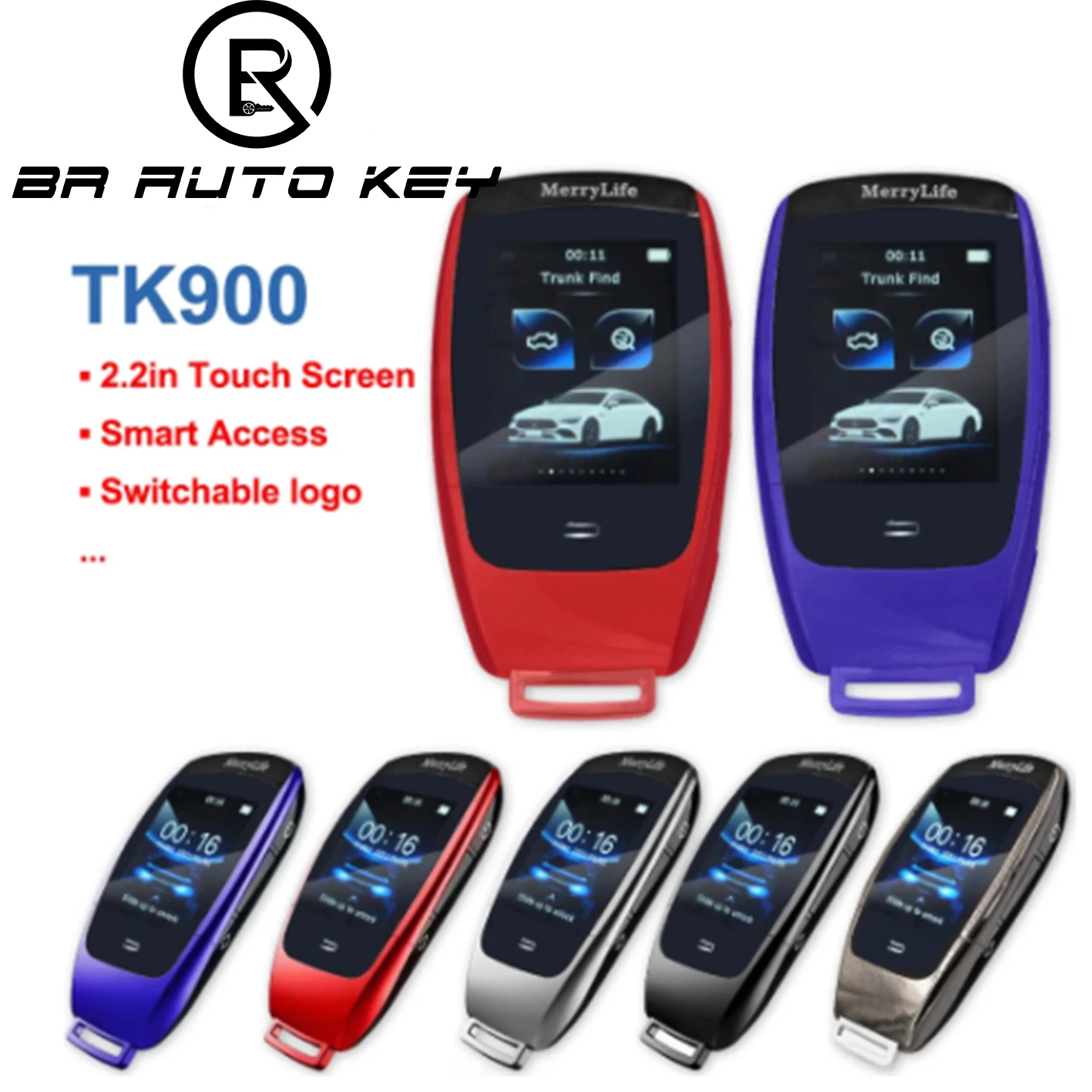 TK900 Modified Smart Keyless Go 3 Button LCD Display Screen Remote Key For Mercedes-Benz S Class E300 S500L S450L BMW Audi