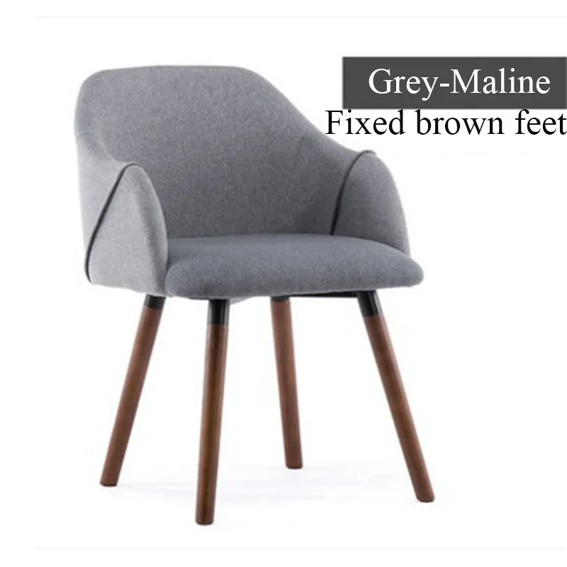 Fixed brown Grey Стул для ресторана, столовой, семейного кабинета, спальни, кофейного кресла, Скандинавская мебель, офисная мягкая сумка для компьютера, Chai - Цвет: Fixed brown Grey