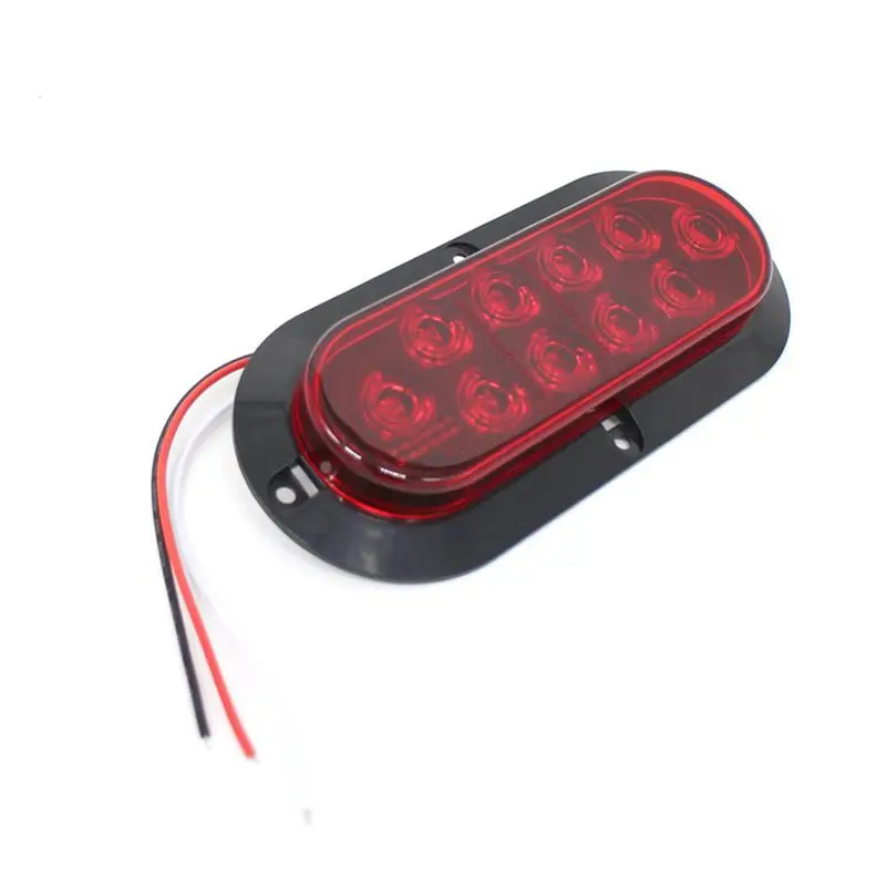 10 Led поверхностного монтажа овальная обратная лампа, Сигнал Поворота Боковой габаритный хвост светодиодный светильник для грузовика трейлер Трейл автобус 12 В Dc(упаковка из 2