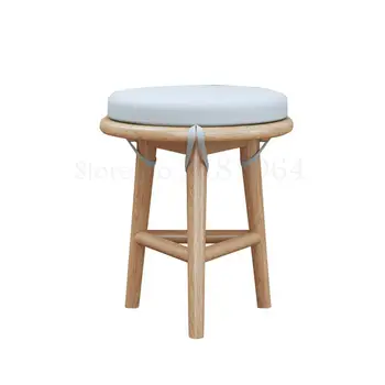 

[special Offer] All Solid Wood Stool Nordic Simple Dressing Stool Round Dining Stool Home Makeup Stool