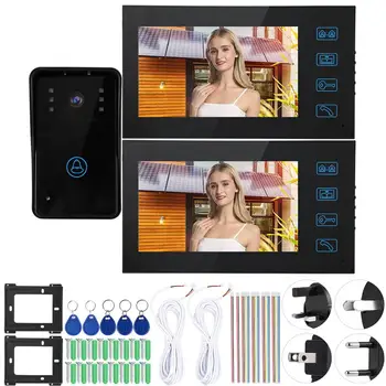 

smart door bell 7in Video Intercom 2 Monitors Touch Doorphone Night Vision Access Doorbell System 100-240V door bell