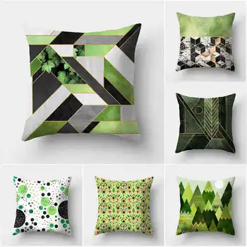 

Green Geometric Dot Pillow Case Throw Polyester Cushion Cover Waist Sofa Home Decor 18''