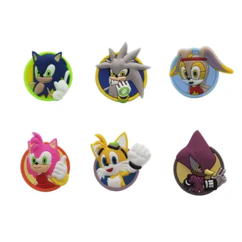 

1pcs Sonic The Hedgehog Cartoon Shoe Charms PVC Shoes Accessories Croc Decoration Jibz Ornaments Shoe Buckles Kids Friends Gift