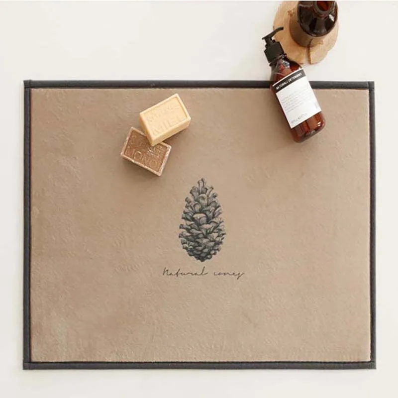 Pine Cone Welcome Entrance Door Mat Anti-slip Kitchen Rugs Table Hotel Pad Prayer Carpet - Цвет: coffee