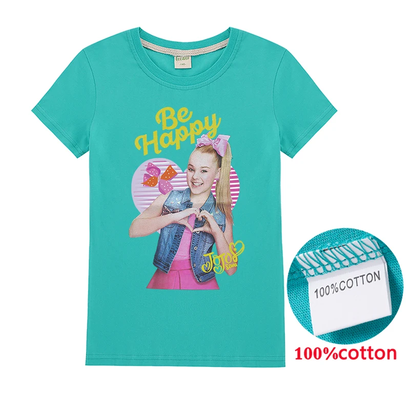 T1280 JOJO Siwa/весенне-осенние детские толстовки с капюшоном; футболка с длинными рукавами и рисунком; топы для девочек; одежда для подростков; детская повседневная одежда - Цвет: T1280