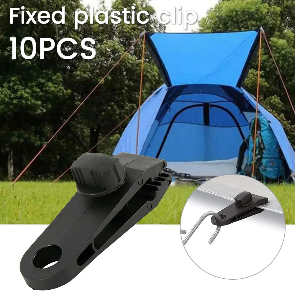 

10PCS Tent Clip Adjustable Plastic Heavy Duty Windproof Awning Clamp Outdoor Camping Tent Alligator Clip Nylon Jaw Grip Trap