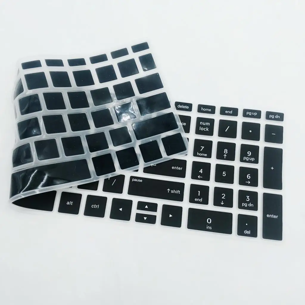 2Pieces High invisible Keyboard Protector Skin Cover For HP 15.6'' BF Laptop Black