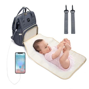 

Large Capacity Baby Travel Backpack USB Charging Port Handbag with Stroller Straps Mummy Mom Maternity Nappy Diaper Bag