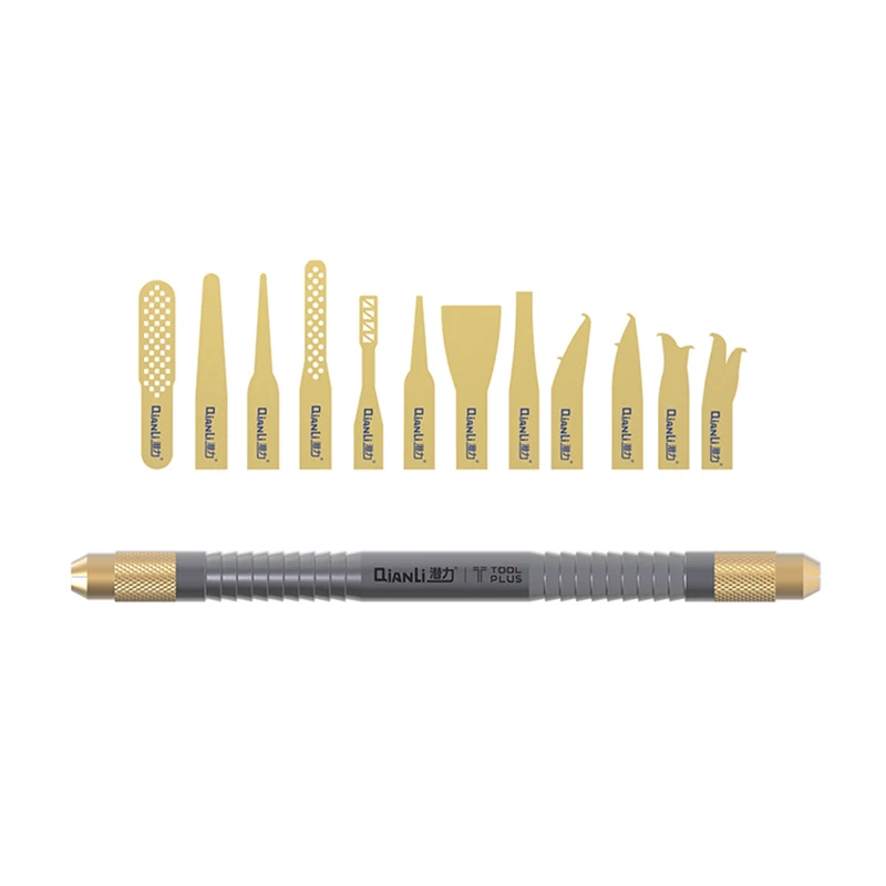 

QIANLI 009 multi-function blade 12 kinds of blades Demolition mobile phone motherboard chip removal side glue to remove IC